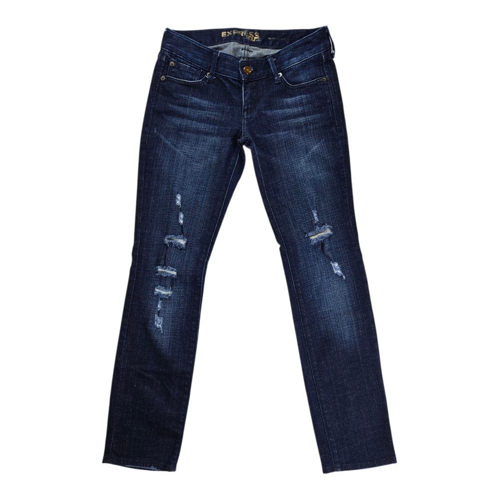 Express Women's Blue Distressed Jeans Sz 0